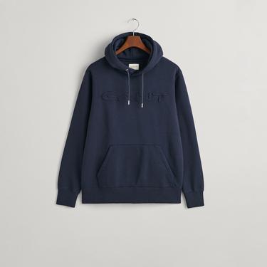  GANT Erkek Lacivert Regular Fit Kapüşonlu Logolu Sweatshirt