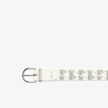  Lacoste Casual Kadın Monogram Ekru Kemer