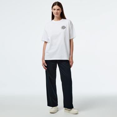  Converse Music Graphic Oversized Fit Kadın Beyaz T-Shirt