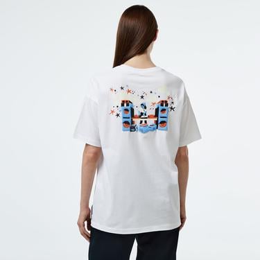  Converse Music Graphic Oversized Fit Kadın Beyaz T-Shirt