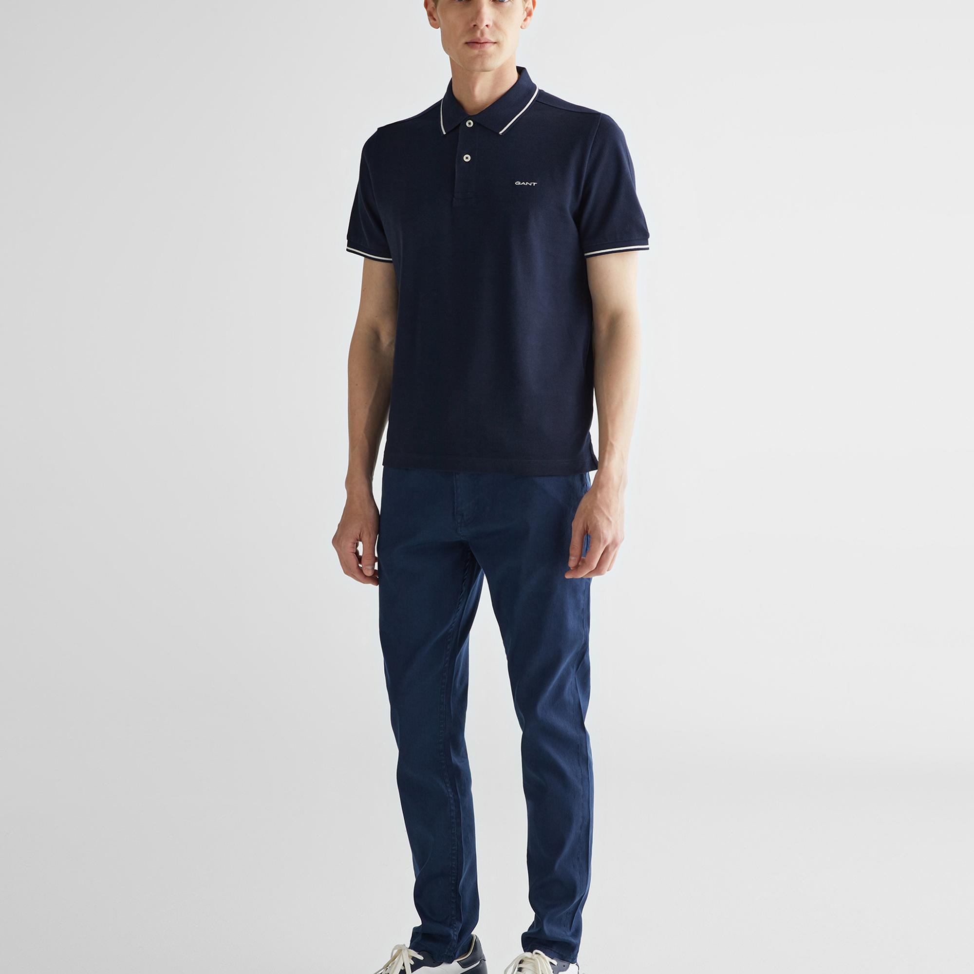 GANT Erkek Lacivert Regular Fit Polo