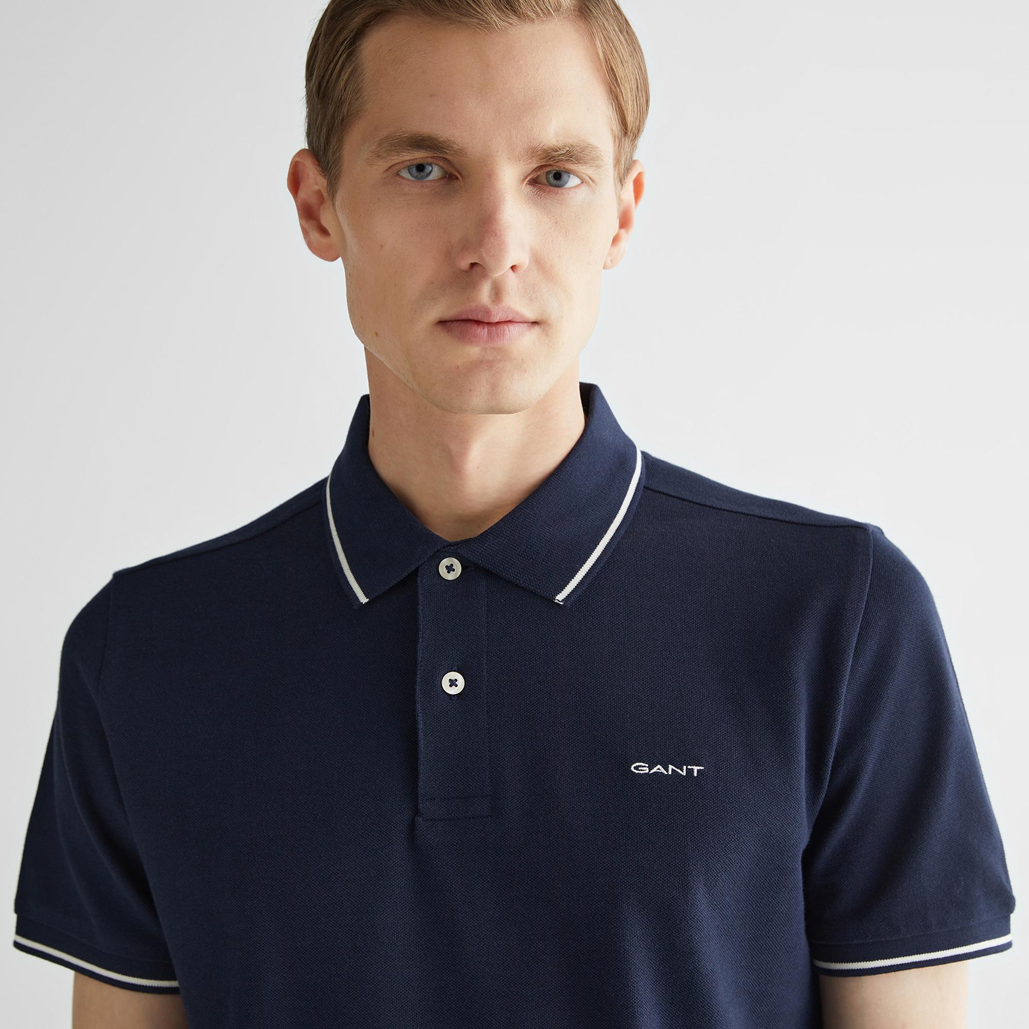 GANT Erkek Lacivert Regular Fit Polo