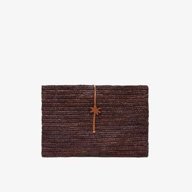  Manebi Handcrafted Raffia Kadın Kahverengi El Çantası