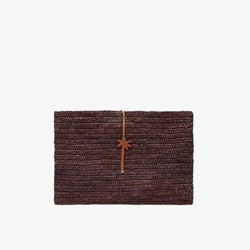  Manebi Handcrafted Raffia Kadın Kahverengi El Çantası