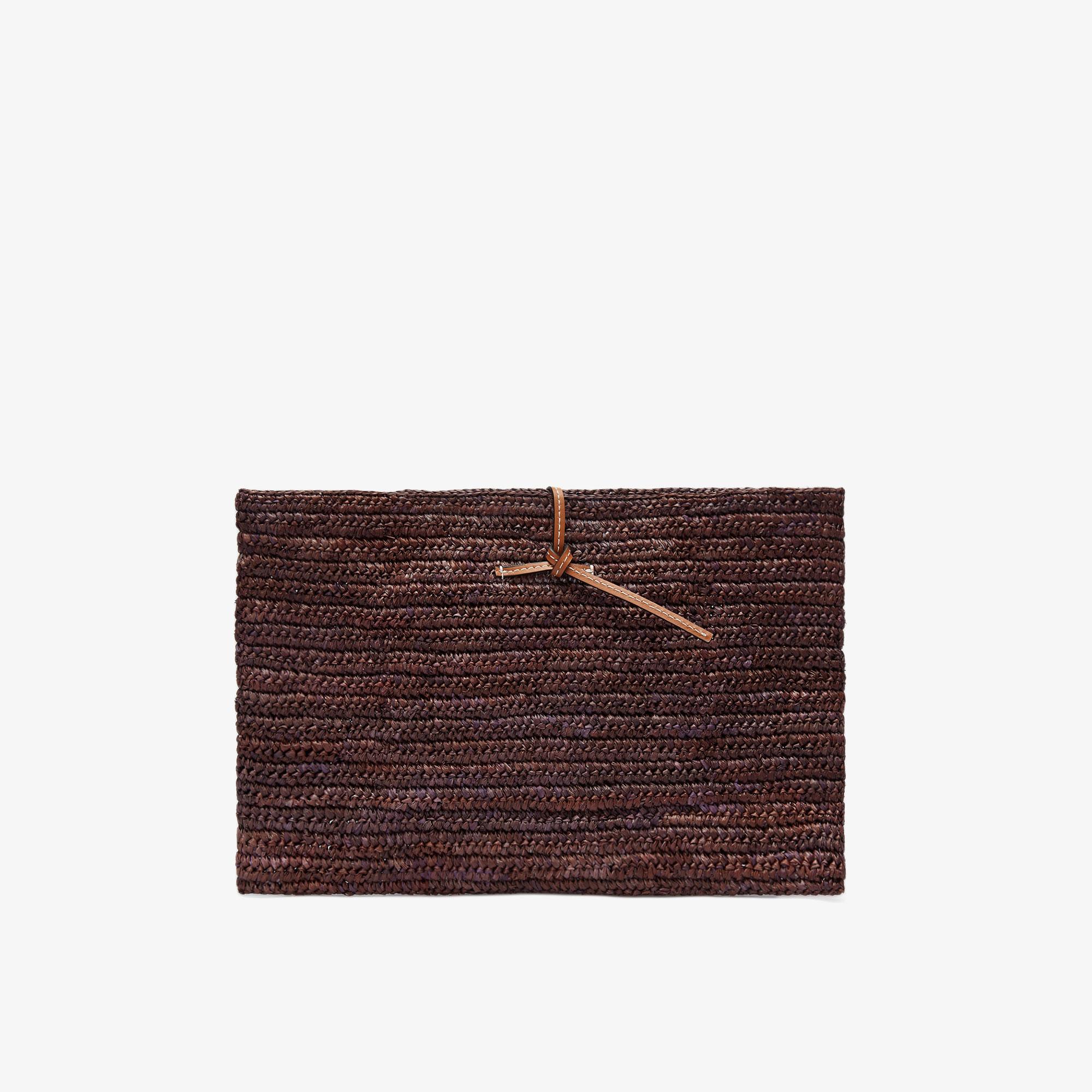 Manebi Handcrafted Raffia Kadın Kahverengi El Çantası