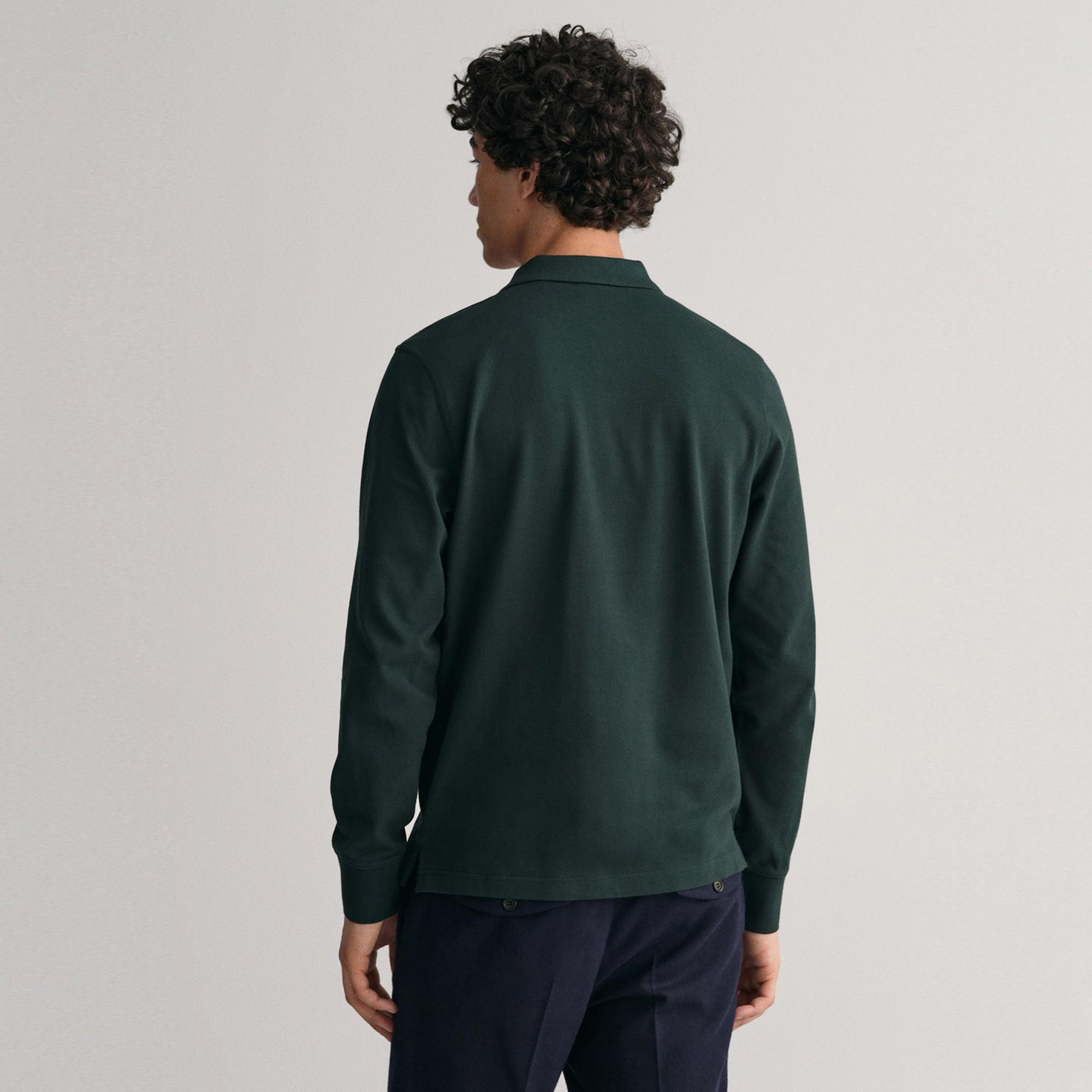 GANT Erkek Yeşil Regular Fit Uzun Kollu Polo
