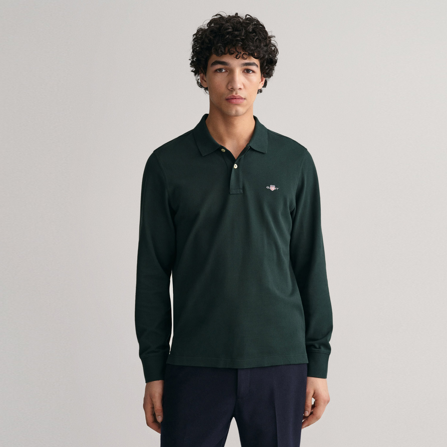  GANT Erkek Yeşil Regular Fit Uzun Kollu Polo