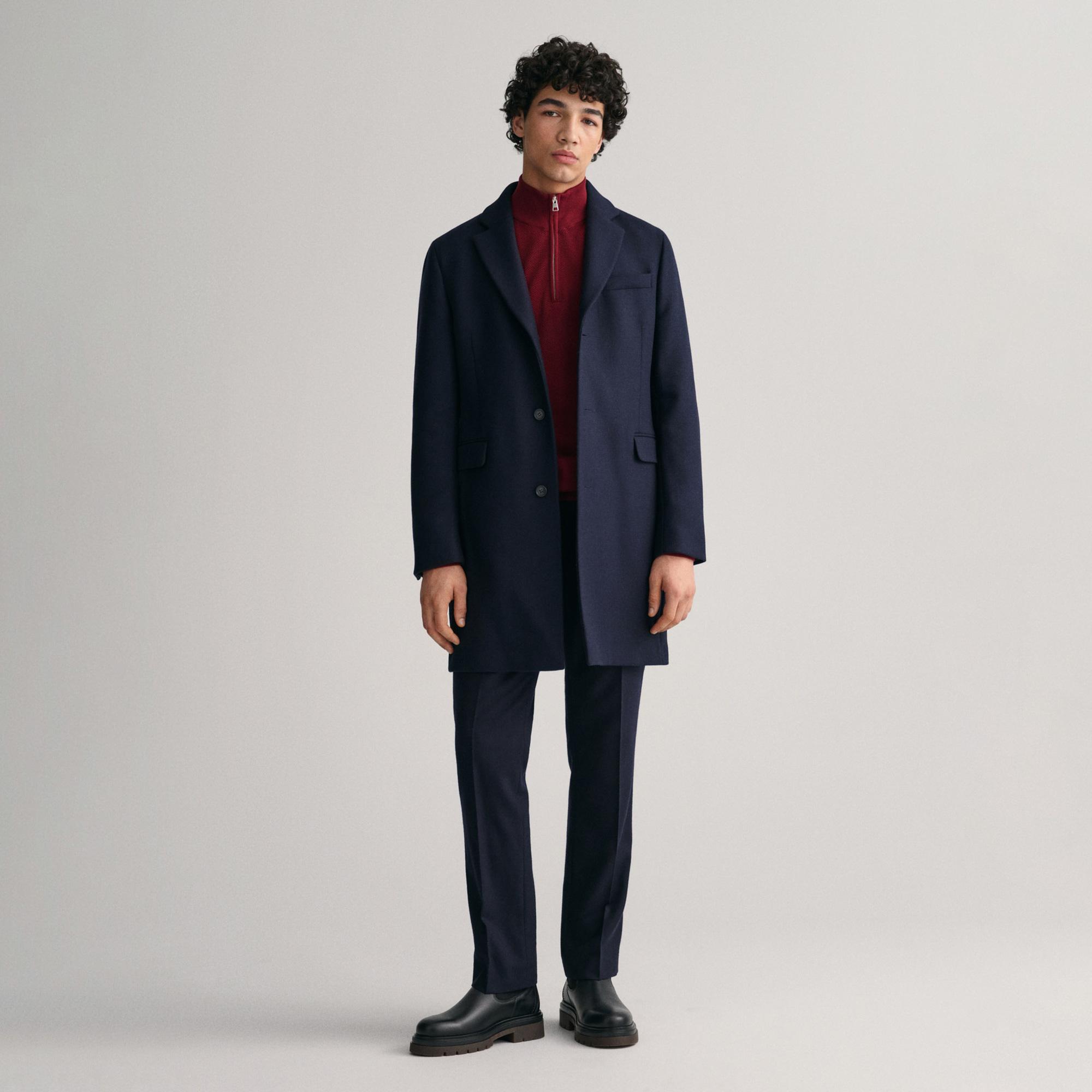 GANT Erkek Kırmızı Regular Fit Yarım Fermuarlı Kazak