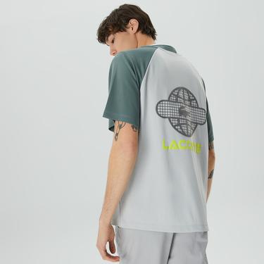  Lacoste House of SuperStep X Lacoste Erkek Gri/Yeşil Gömlek