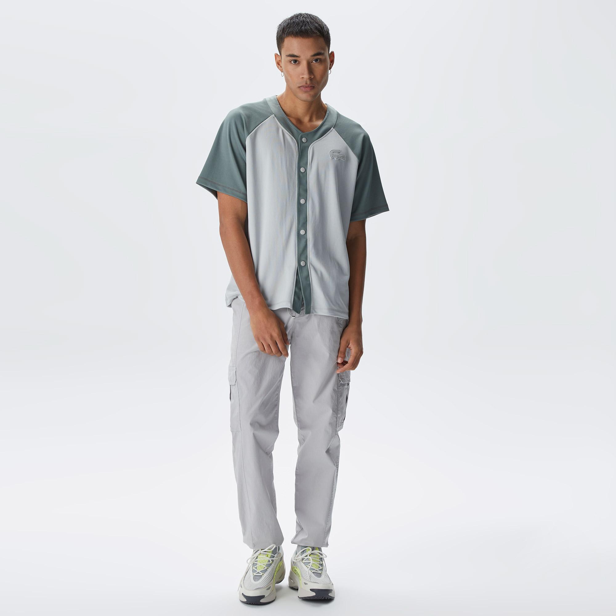 Lacoste House of SuperStep X Lacoste Erkek Gri/Yeşil Gömlek