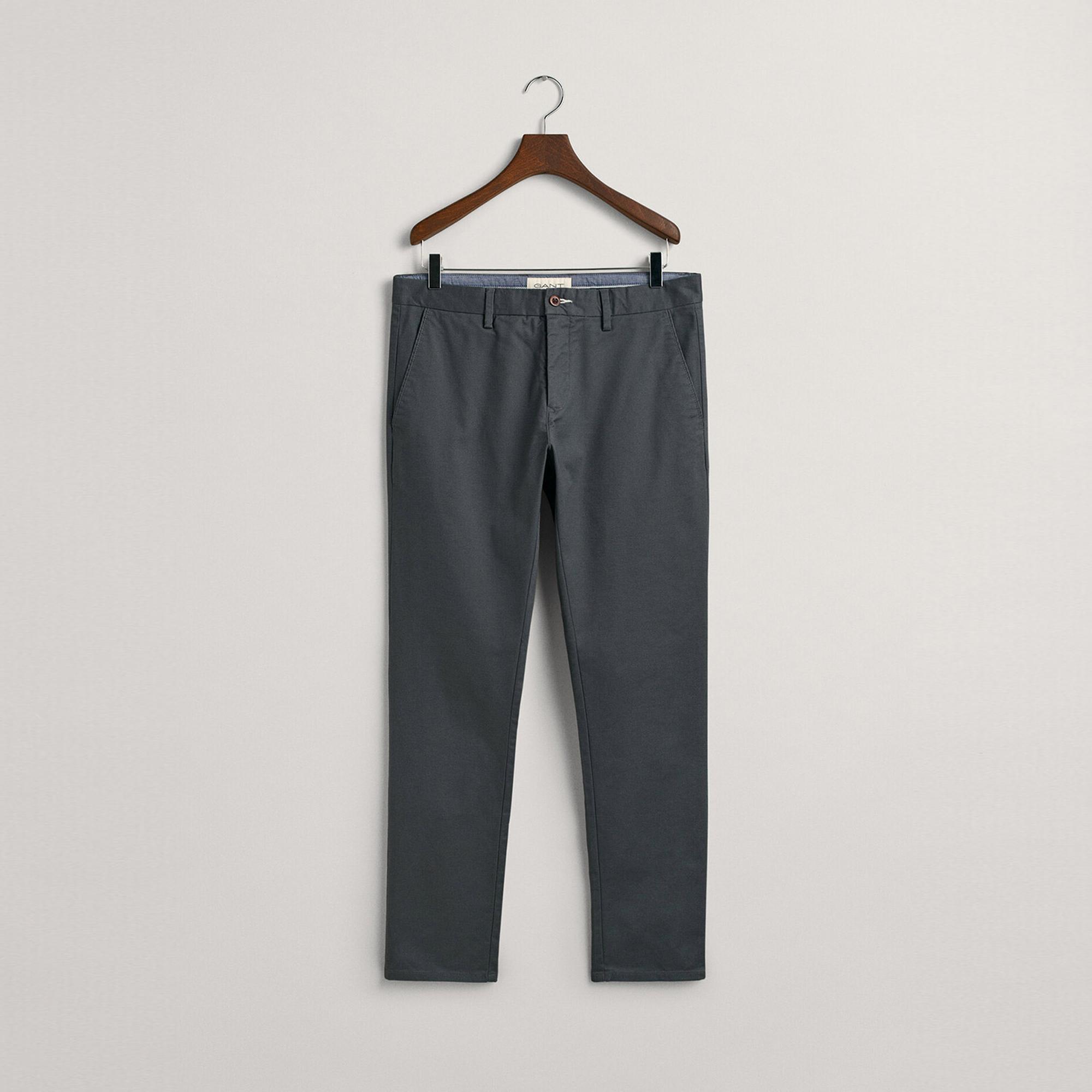 Gant Erkek Gri Slim Fit Chino Pantolon