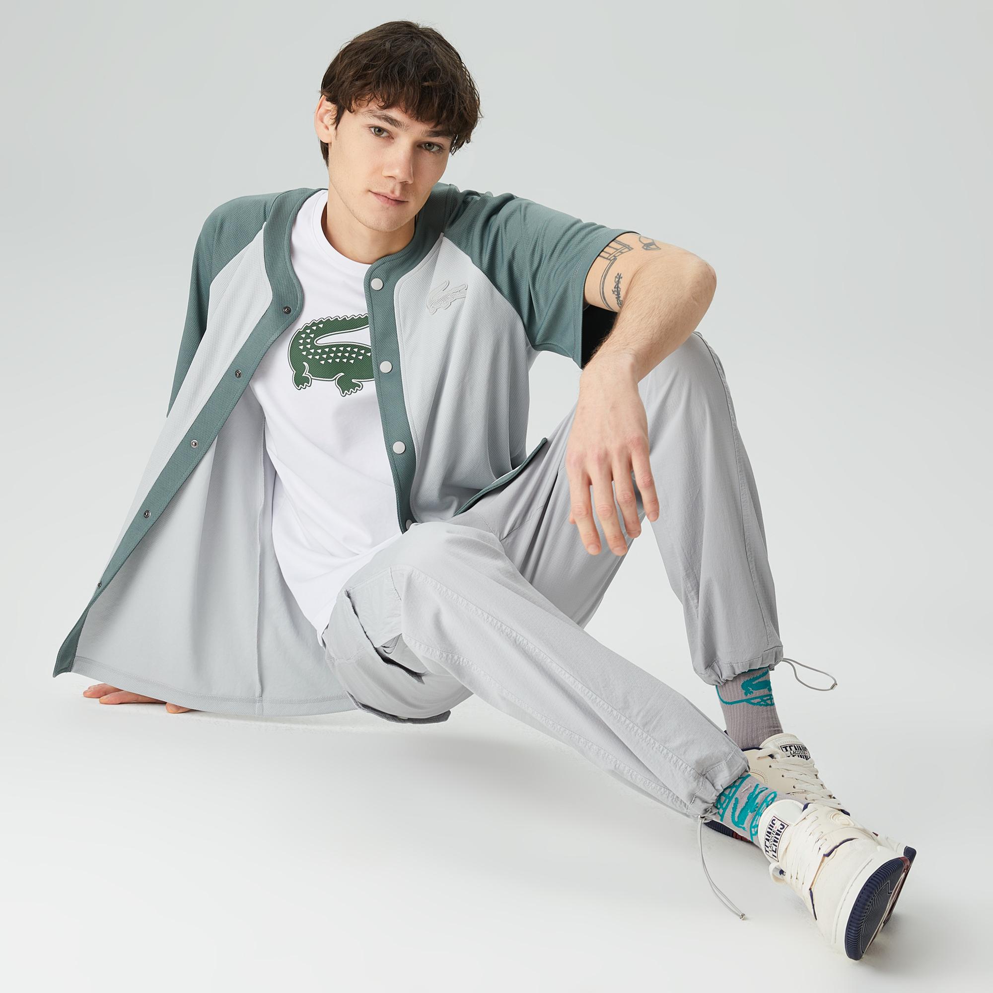 Lacoste House of SuperStep X Lacoste Erkek Gri/Yeşil Gömlek