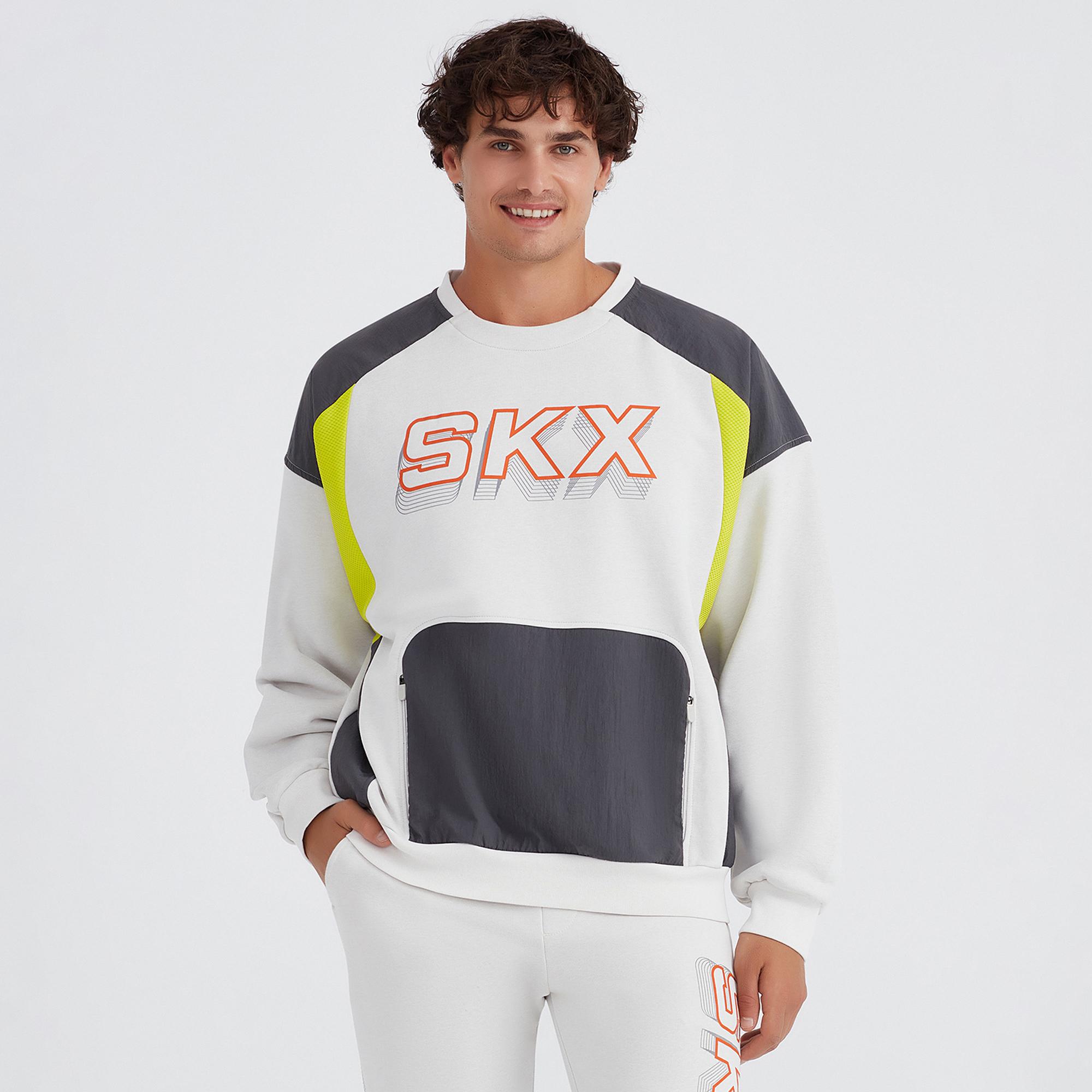 Skechers Lw Fleece Crew Neck Erkek Gri Sweatshirt