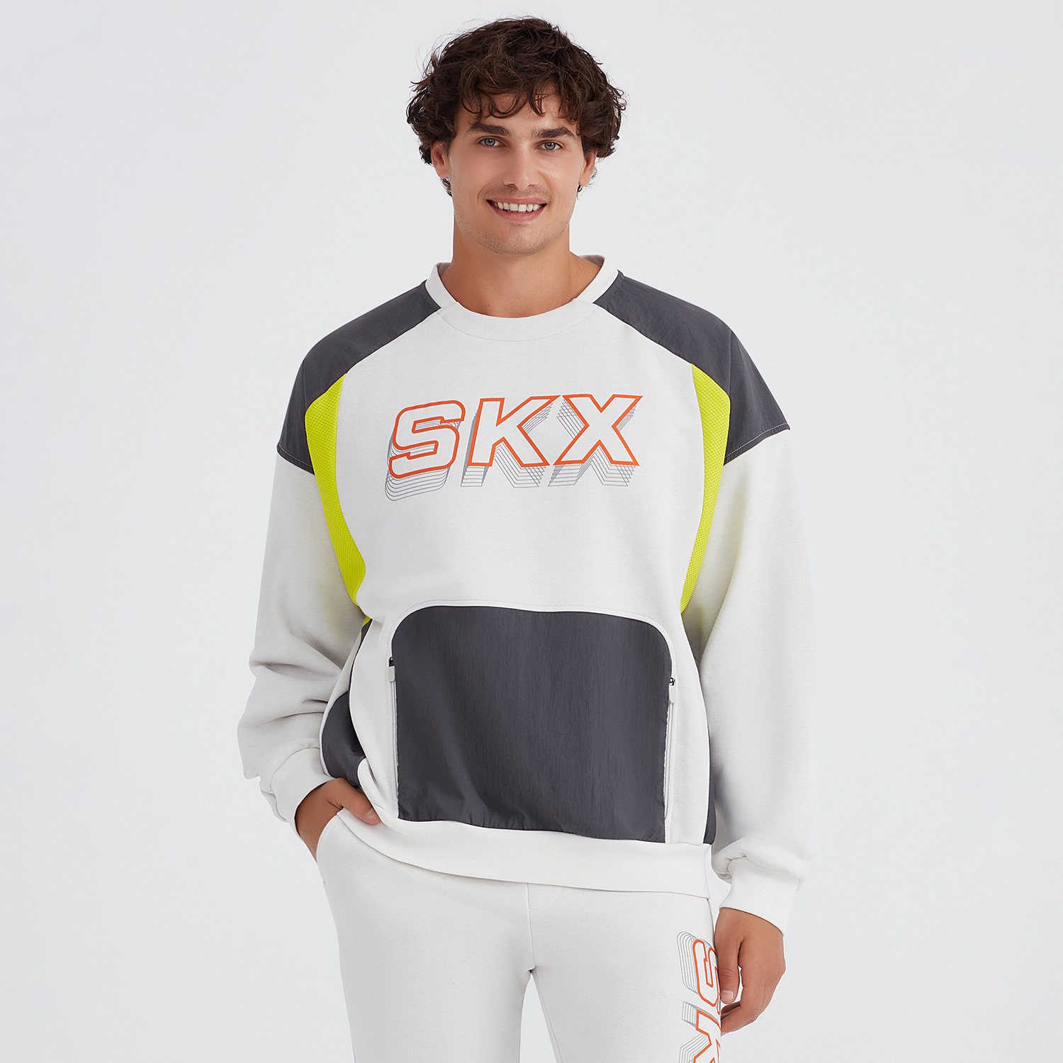  Skechers Lw Fleece Crew Neck Erkek Gri Sweatshirt