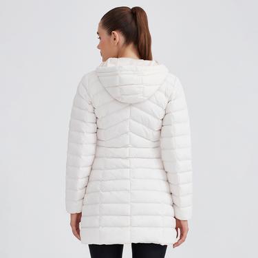  Skechers Essential Maxi Length Hooded Kadın Beyaz Günlük Mont