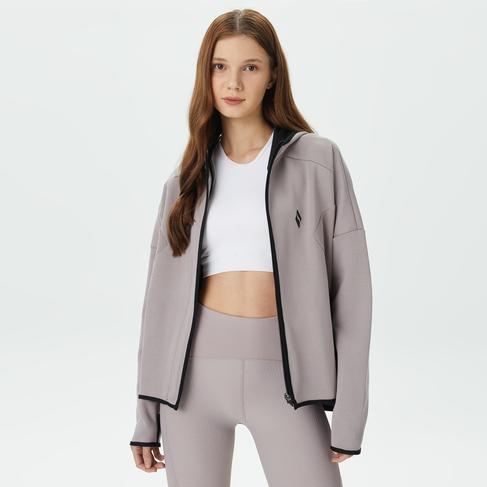  Skechers 2Xi-Lock Full Zip Kadın Gri Günlük Sweatshirt