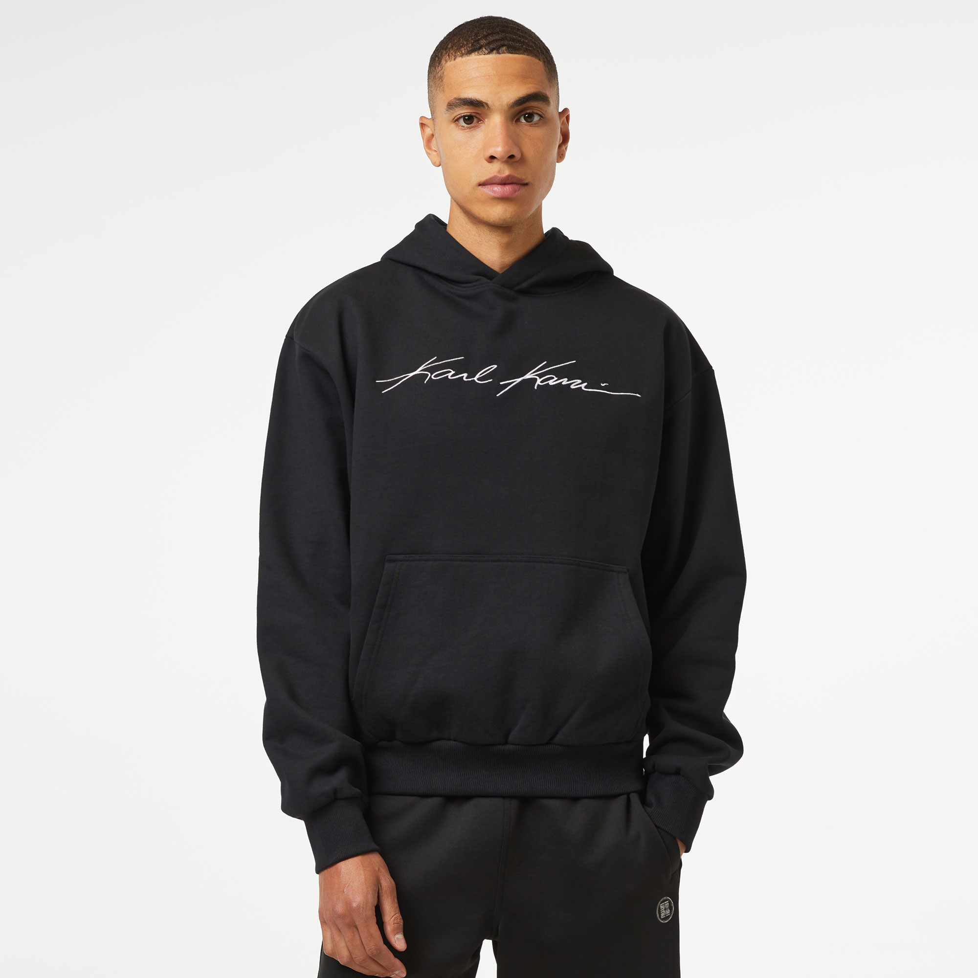  Karl Kani Autograph Heavy Sweat Os Erkek Siyah Hoodie