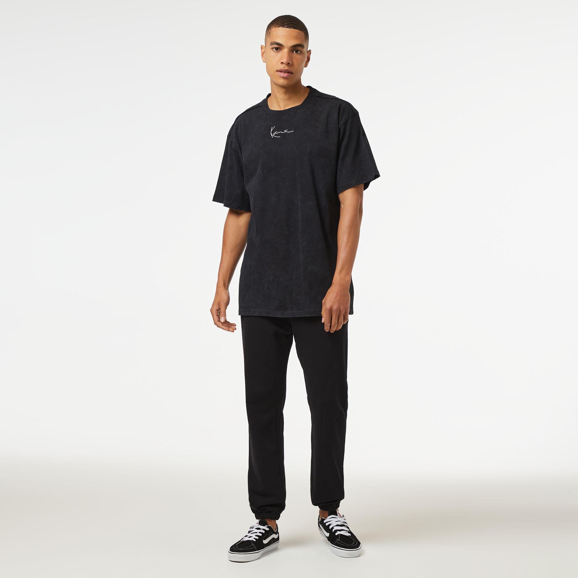 Karl Kani Small Sign. Distressed Heavy Jersey Erkek Siyah T-Shirt