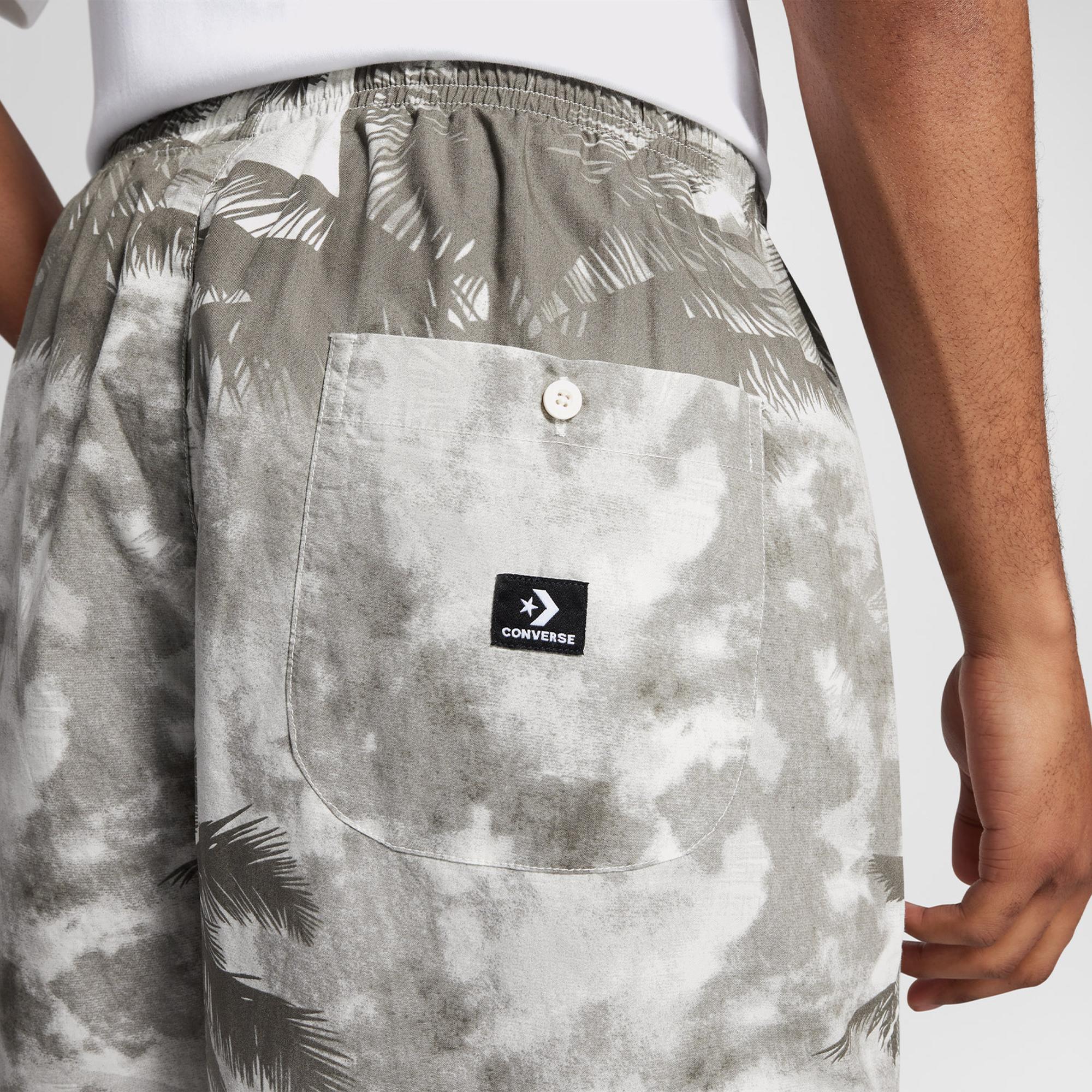 Converse Desenli Erkek Gri Şort
