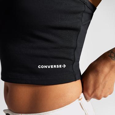  Converse Slim Fit Kadın Siyah Crop Top