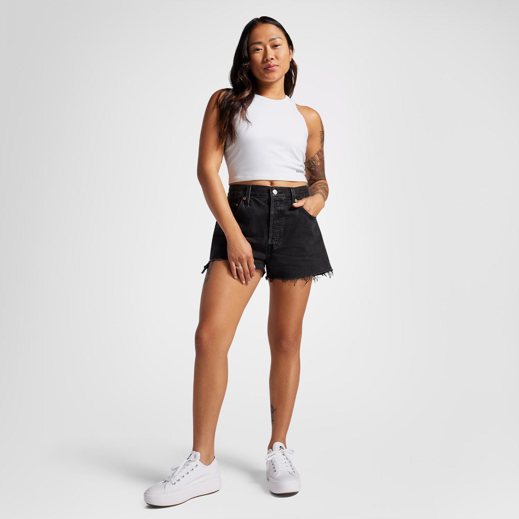 Converse Slim Fit Kadın Beyaz Crop Top