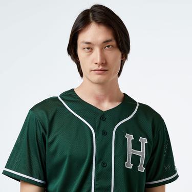  HUF Crackerjack Baseball Jersey Erkek Yeşil Gömlek