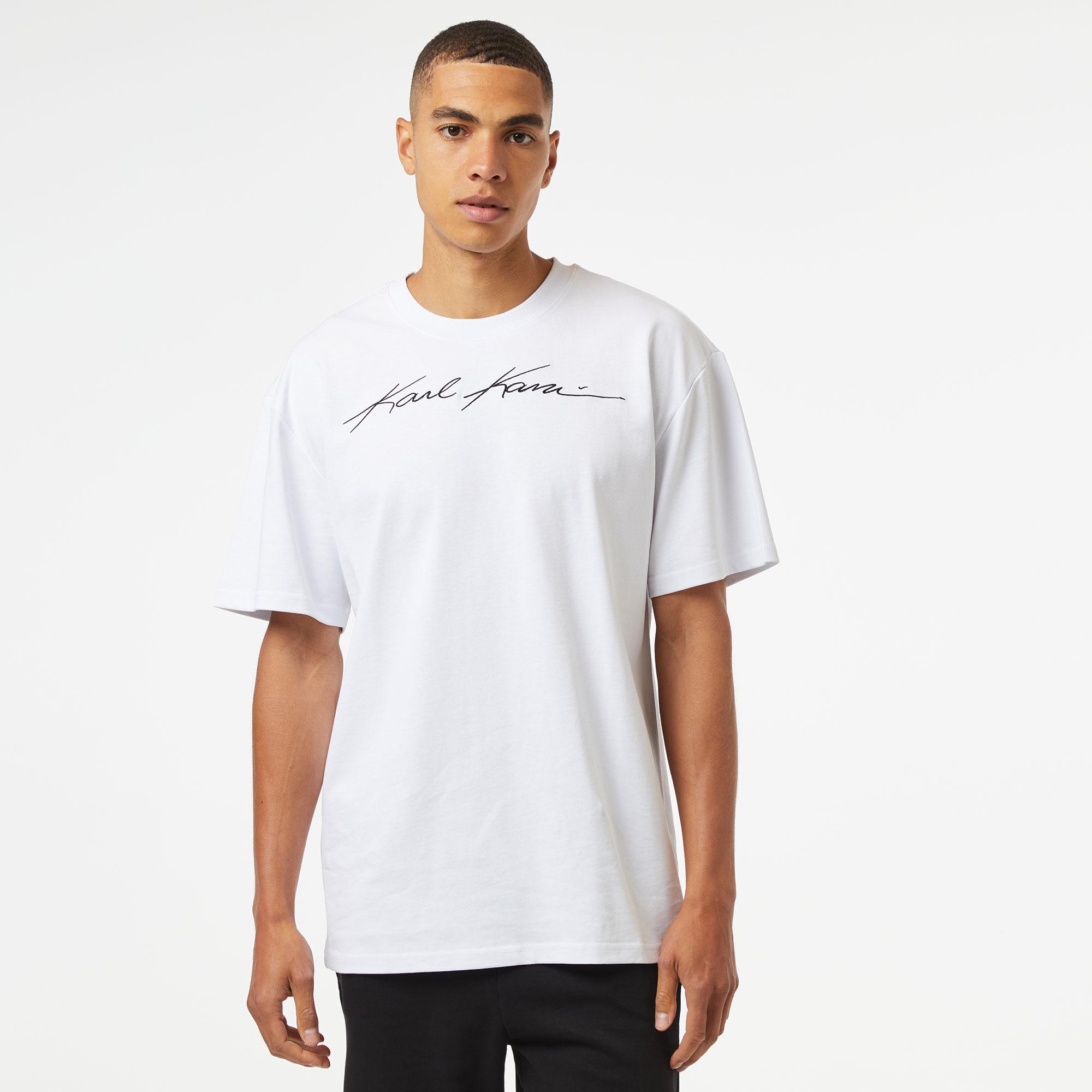 Karl Kani Autograph Heavy Jersey Boxy Erkek Beyaz T-Shirt