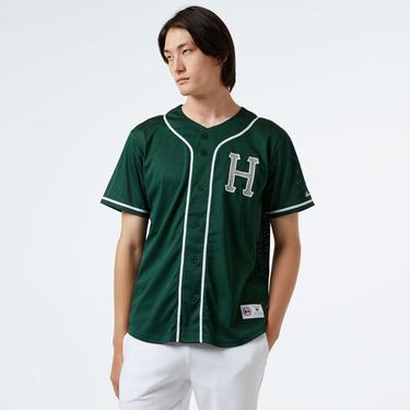  HUF Crackerjack Baseball Jersey Erkek Yeşil Gömlek