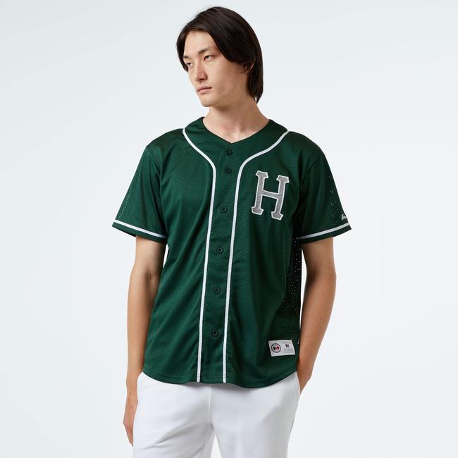  HUF Crackerjack Baseball Jersey Erkek Yeşil Gömlek