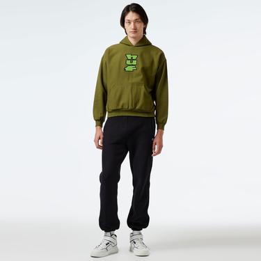  HUF Benton Heavyweight Fleece Erkek Yeşil Hoodie