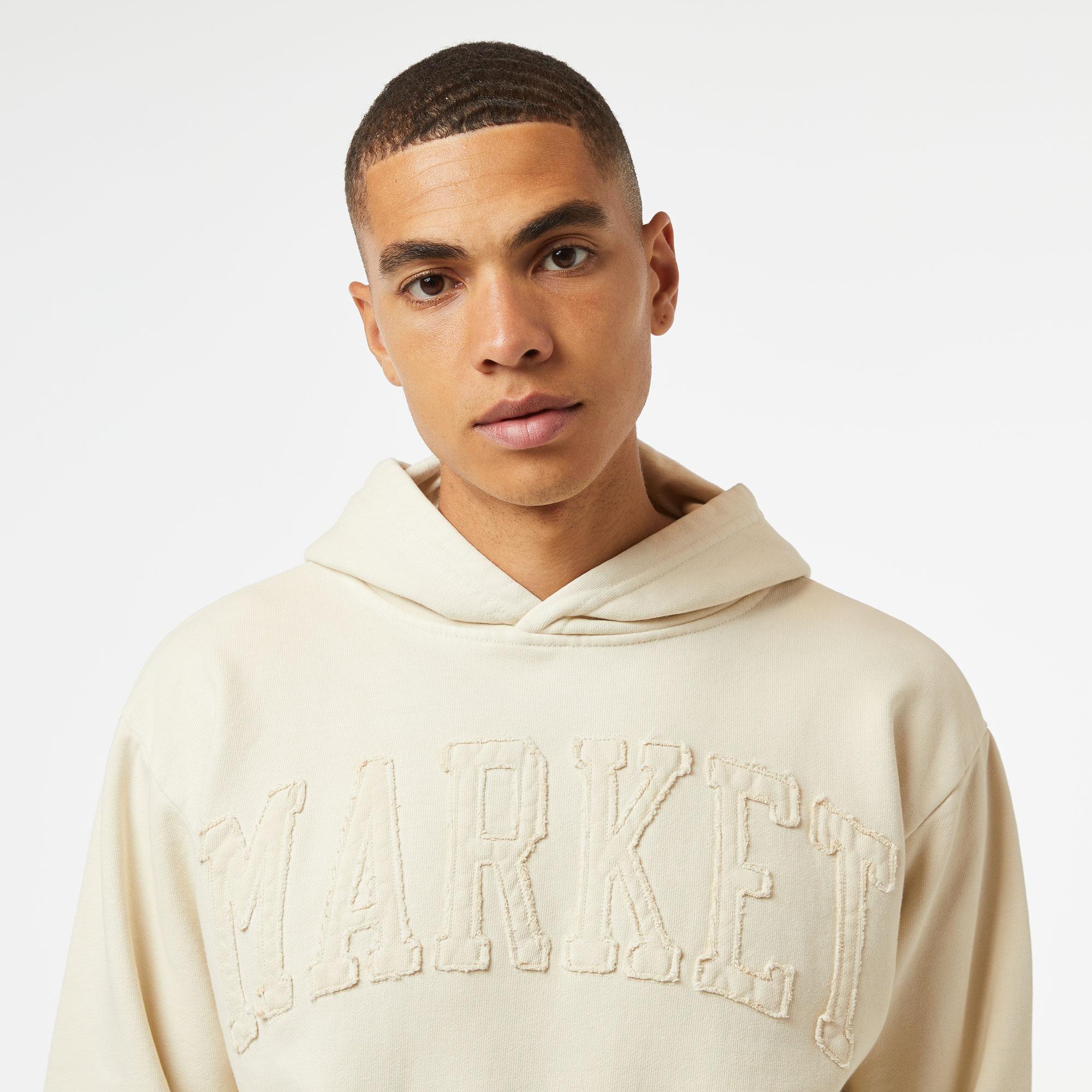 Market Vintage Wash Arc Erkek Krem Hoodie