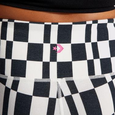  Converse Checkered Desenli Kadın Renkli Bisiklet Tayt