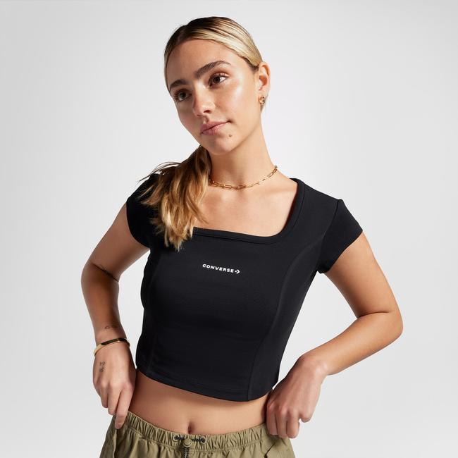  Converse Kadın Siyah Korse Top T-shirt