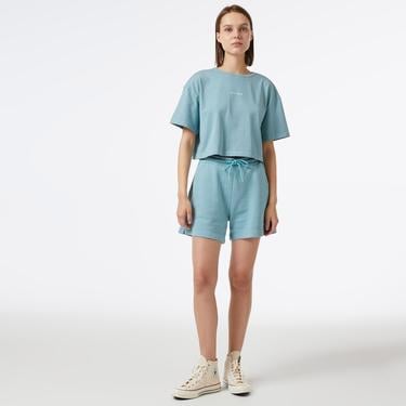  UNITED4 Kadın Mavi Crop T-Shirt