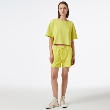  UNITED4 Kadın Sarı Crop T-Shirt