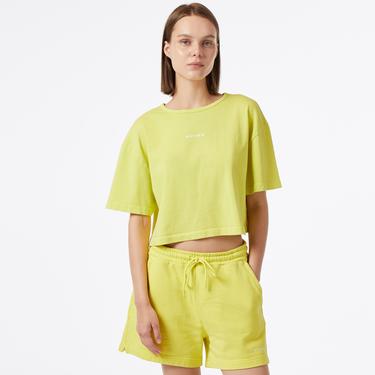  UNITED4 Kadın Sarı Crop T-Shirt