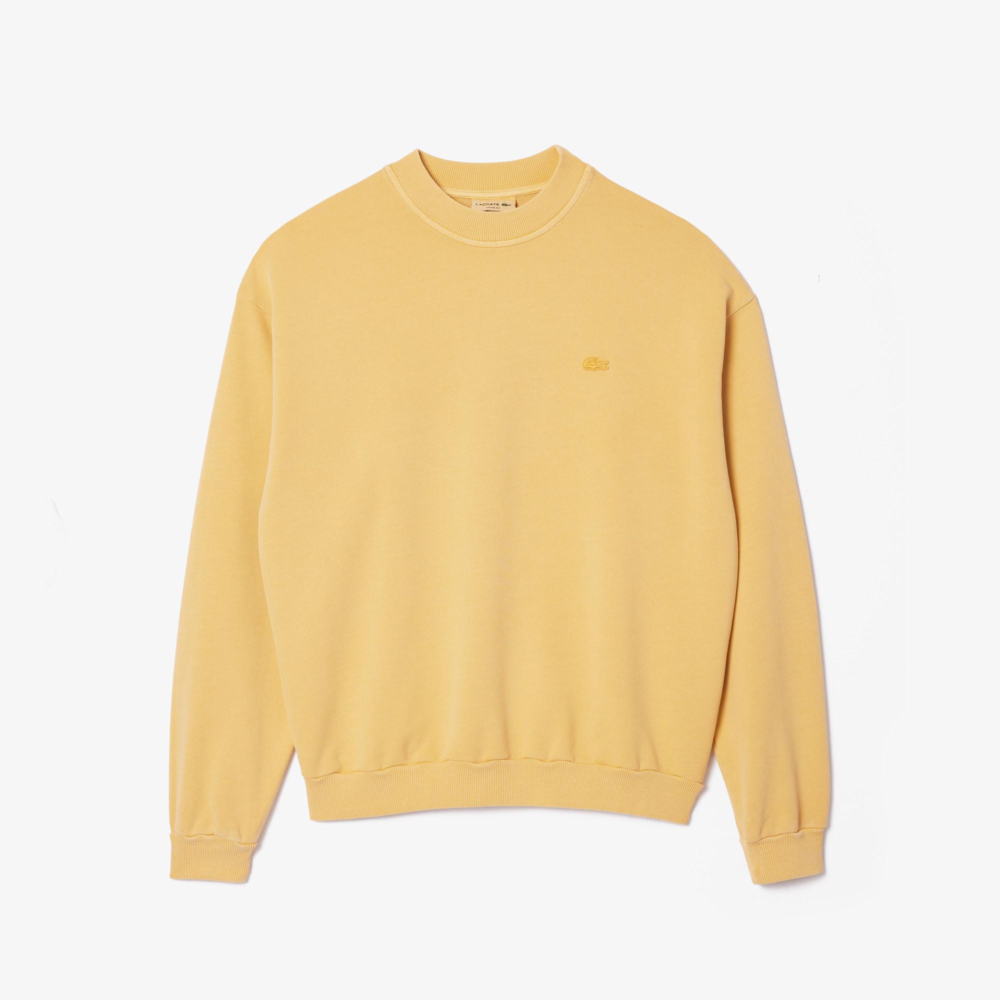 Erkek Loose Fit Bisiklet Yaka Sarı Sweatshirt