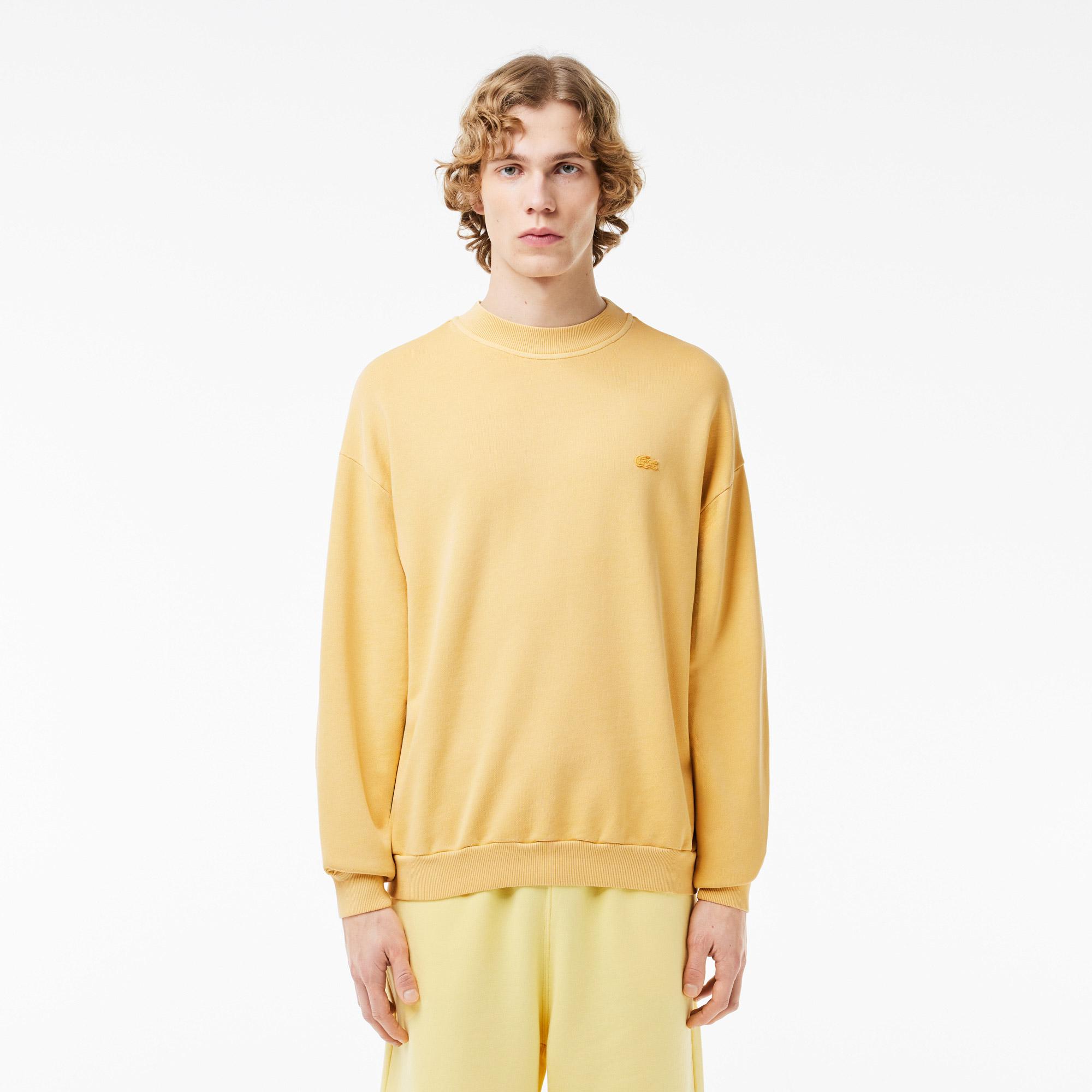 Erkek Loose Fit Bisiklet Yaka Sarı Sweatshirt