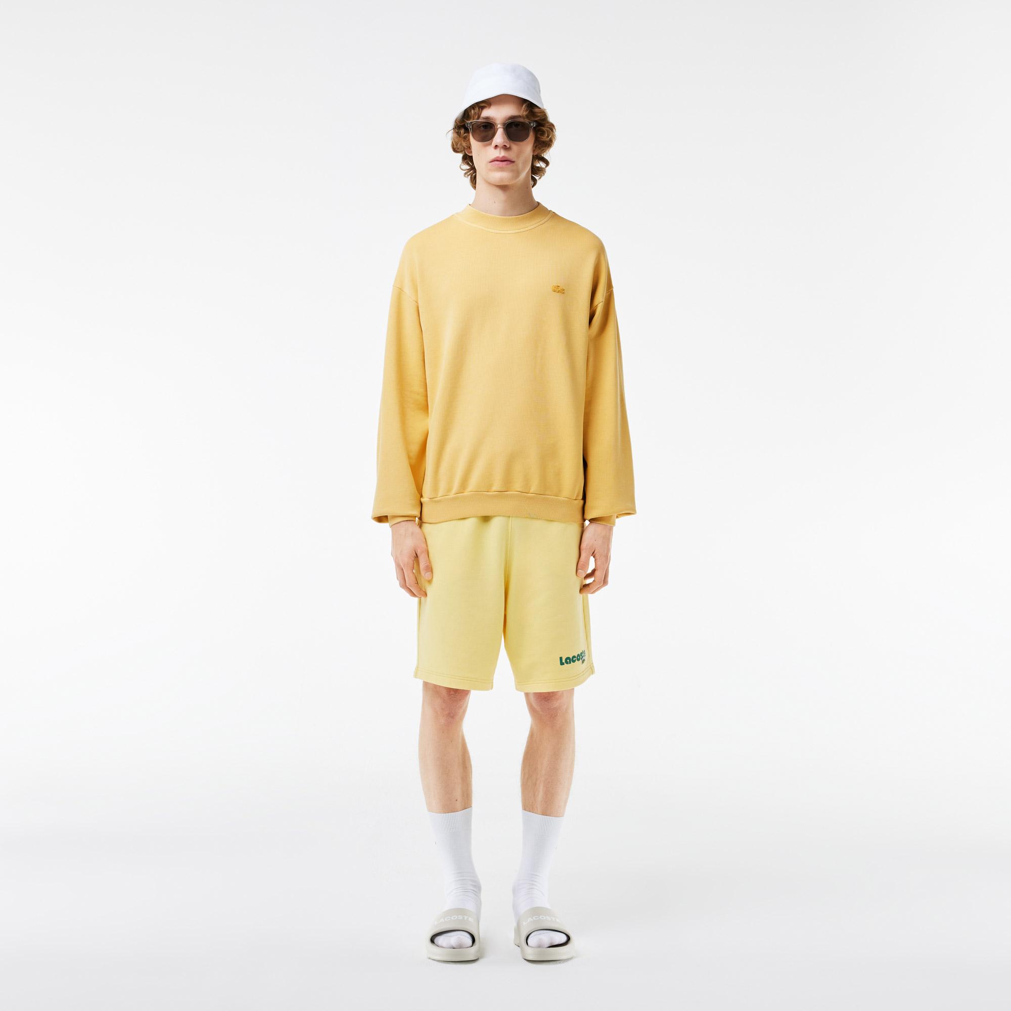 Erkek Loose Fit Bisiklet Yaka Sarı Sweatshirt