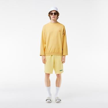  Erkek Loose Fit Bisiklet Yaka Sarı Sweatshirt