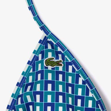  Kadın Monogram Mavi Bikini Üstü