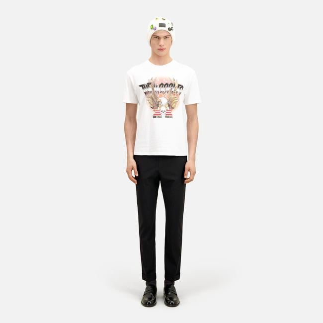  ERKEK BASKILI BEYAZ T-SHIRT