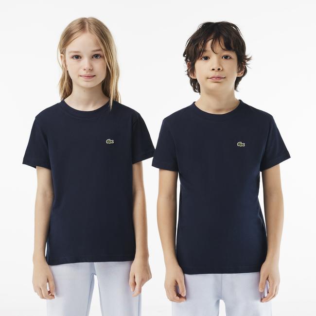  Lacoste Çocuk Bisiklet Yaka Lacivert T-Shirt