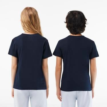  Lacoste Çocuk Bisiklet Yaka Lacivert T-Shirt