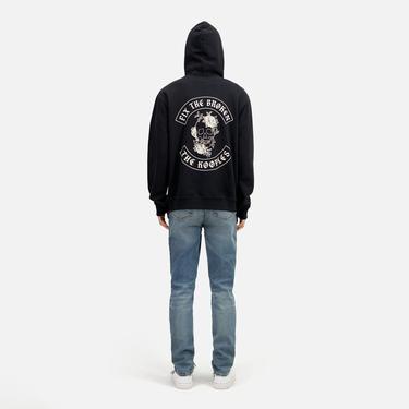  The Kooples Erkek Baskılı Kapüşonlu Siyah Sweatshirt