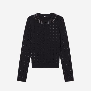  KADIN ZIMBA DETAYLI BİSİKLET YAKA SİYAH KAZAK