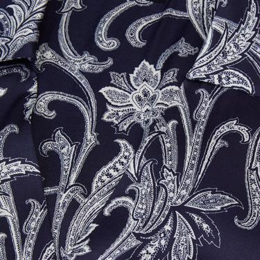  KADIN ÇİÇEK DESENLİ GÖMLEK YAKA LACİVERT ELBİSE