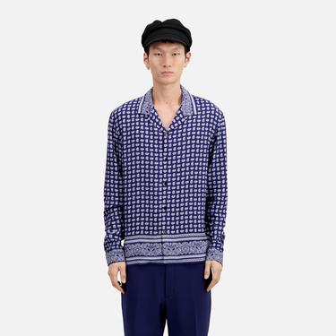  ERKEK DESENLİ  LACİVERT GÖMLEK