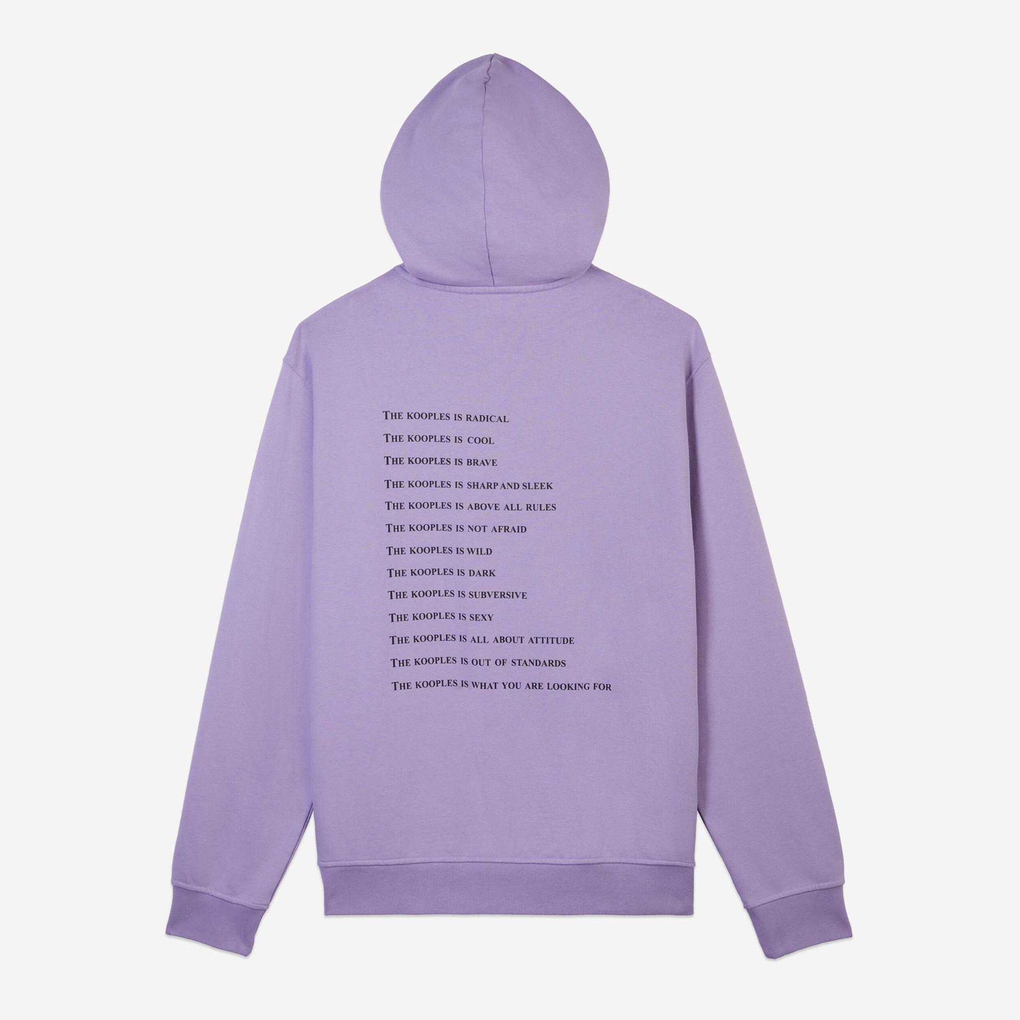 ERKEK BASKILI KAPÜŞONLU MOR SWEATSHIRT