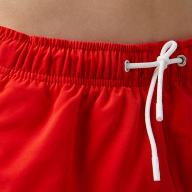  Erkek Renk Bloklu Kırmızı Mayo Şort